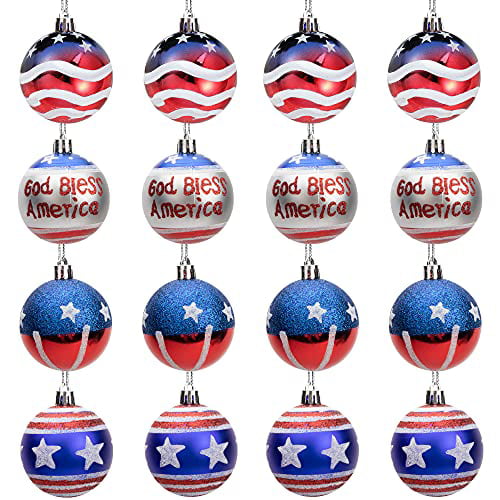 Beaded  American flag patriotic ornament Christmas holiday tree